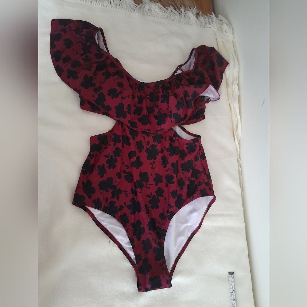 NWT cacelin Floral Ruffle one piece Swimsuit large size - Picture 5 of 8
